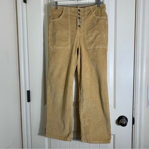 Veronica Beard Crosbie Corduroy Button Fly High Rise Pants in Camel/Tan Size 27